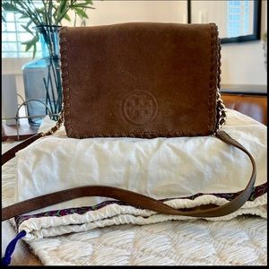 Tory Burch Brown Suede Crossbody Purse
